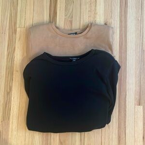 Set of Express Sweatshirts (2) - Black and Tan - Small - Shoulder pads